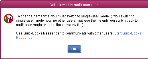 QuickBooks Force Single-User Mode